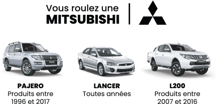 Véhicules concernés de la marque Mitsubishi